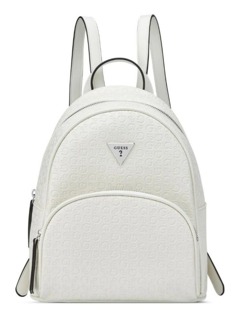 Guess White Embossed Logo Backpack